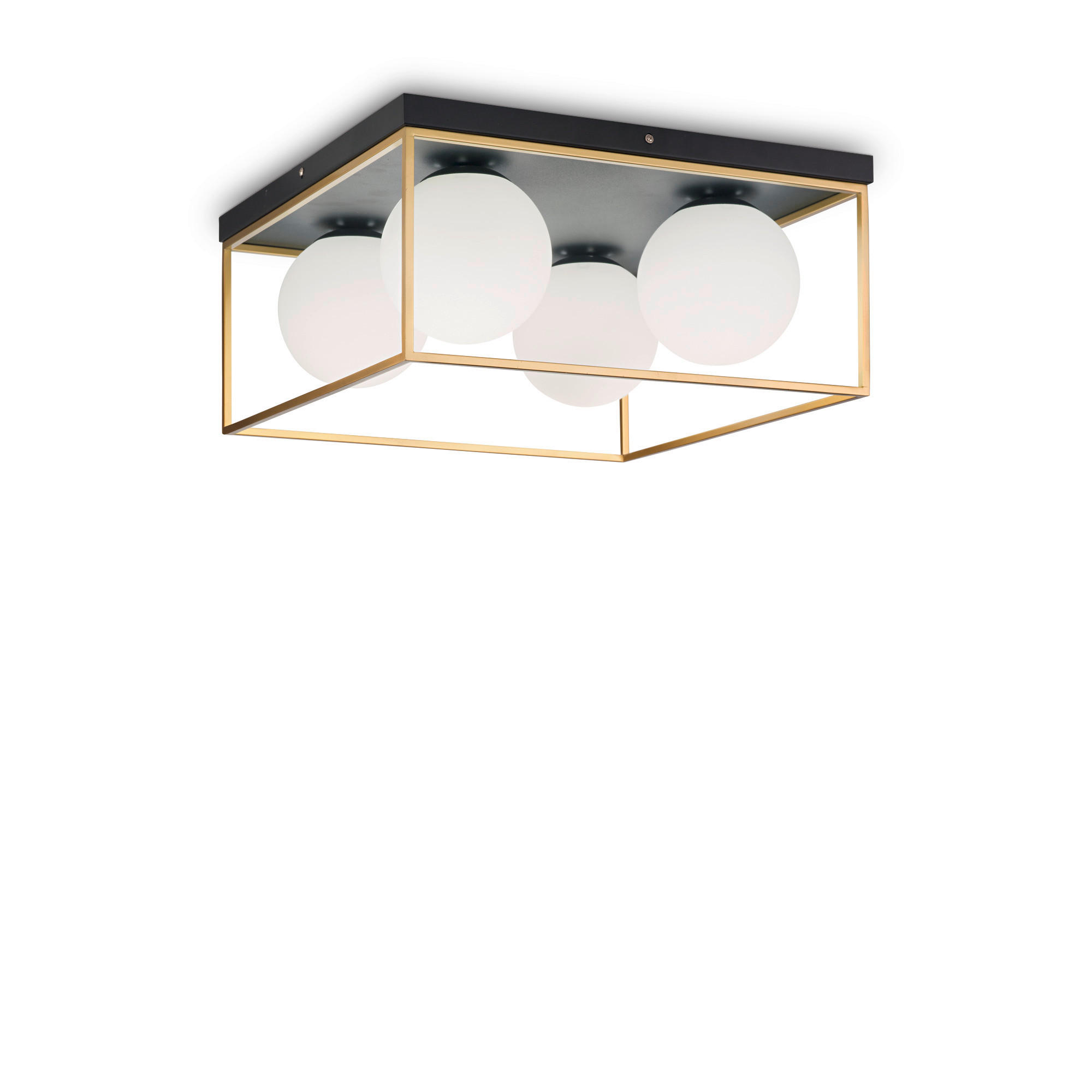 DECKENLEUCHTE Lingotto   - Messingfarben, Design, Glas/Metall (45,5/21,5/45,5cm)