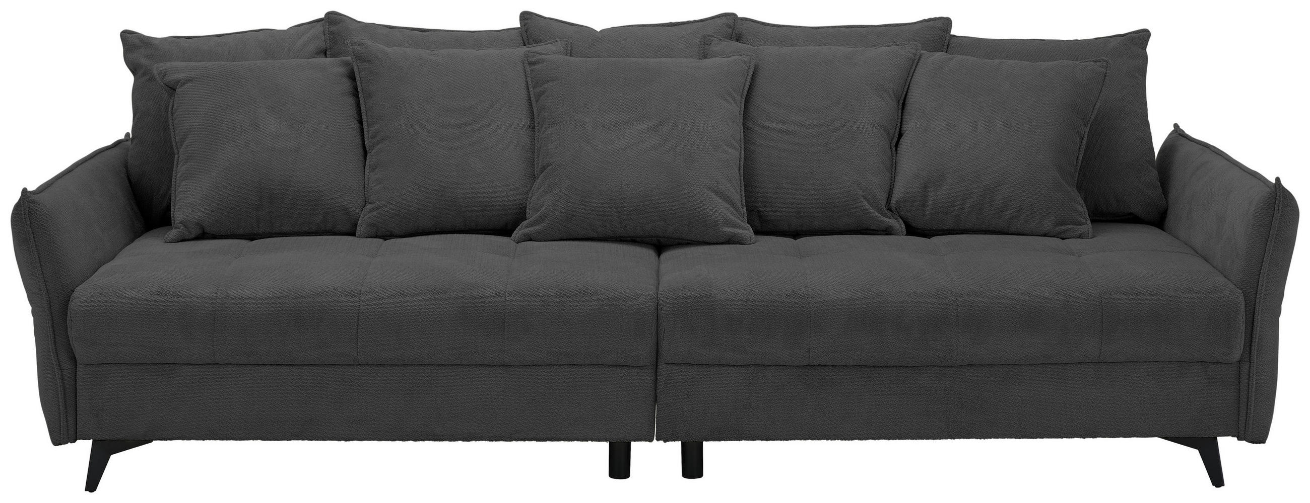 BIGSOFA Webstoff Dunkelgrau  - Dunkelgrau/Schwarz, KONVENTIONELL, Textil/Metall (282/94/127cm) - Ambia Home