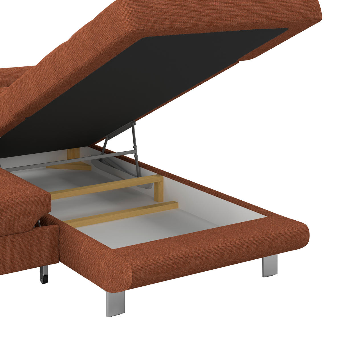 ECKSOFA in Drell Rostfarben  - Rostfarben, Modern, Textil/Metall (270/230cm) - MID.YOU