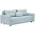 SCHLAFSOFA in Webstoff Hellblau  - Eichefarben/Hellblau, Design, Holz/Textil (227/98/113cm) - Carryhome
