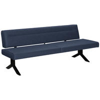 SITZBANK in Metall, Textil Dunkelblau  - Schwarz/Dunkelblau, Konventionell, Textil/Metall (220/87/70-86cm) - Moderano