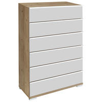 HIGHBOARD  in 75/120/42 cm  - Chromfarben/Eiche Bianco, Basics, Glas/Holzwerkstoff (75/120/42cm) - Venda
