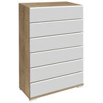 HIGHBOARD  in 75/120/42 cm  - Chromfarben/Eiche Bianco, Basics, Glas/Holzwerkstoff (75/120/42cm) - Venda