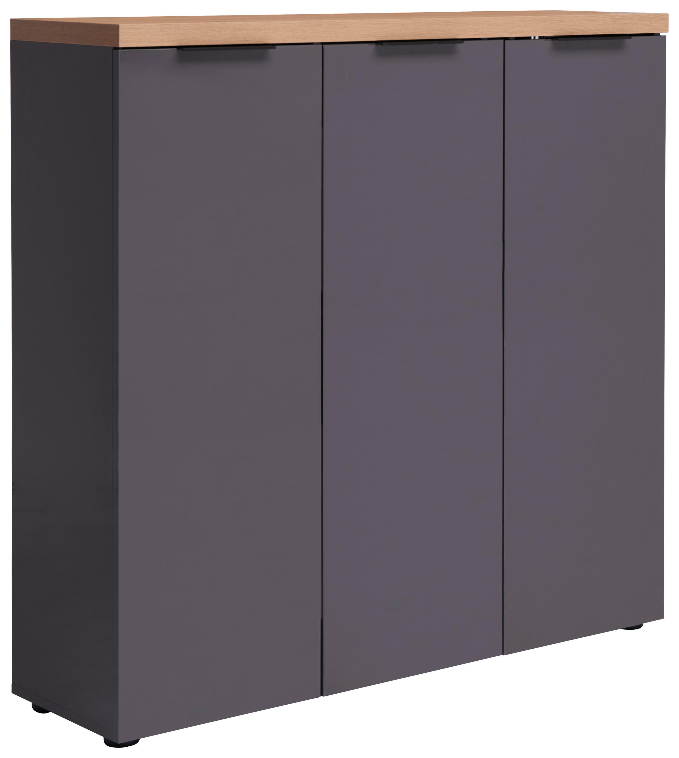 SCHUHSCHRANK Anthrazit, Eichefarben  - Eichefarben/Anthrazit, Design, Holzwerkstoff (120/115/34cm) - Xora