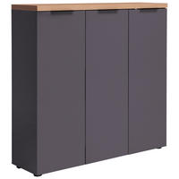 SCHUHSCHRANK Anthrazit, Eichefarben  - Eichefarben/Anthrazit, Design, Holzwerkstoff (120/115/34cm) - Xora