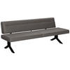 SITZBANK in Metall, Textil Dunkelgrau  - Dunkelgrau/Schwarz, Konventionell, Textil/Metall (220/87/70-86cm) - Moderano