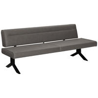 SITZBANK in Metall, Textil Dunkelgrau  - Dunkelgrau/Schwarz, Konventionell, Textil/Metall (220/87/70-86cm) - Moderano