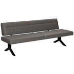 SITZBANK 220/87/70-86 cm Lederlook (vegan) Dunkelgrau  - Dunkelgrau/Schwarz, KONVENTIONELL, Textil/Metall (220/87/70-86cm) - Moderano