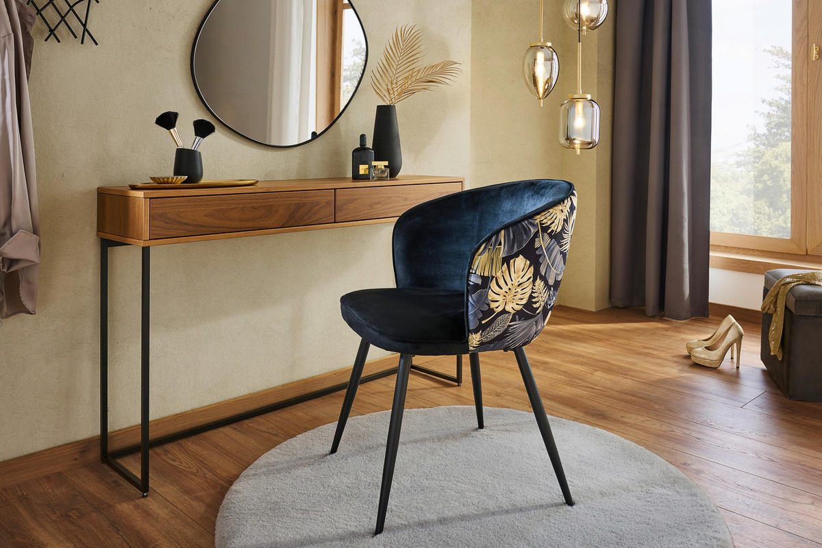 CHAISE ACCOUDOIRS  in Eisen Samt  - Goldfarben/Schwarz, Modern, Holz/Textil (60/81/60cm) - MID.YOU