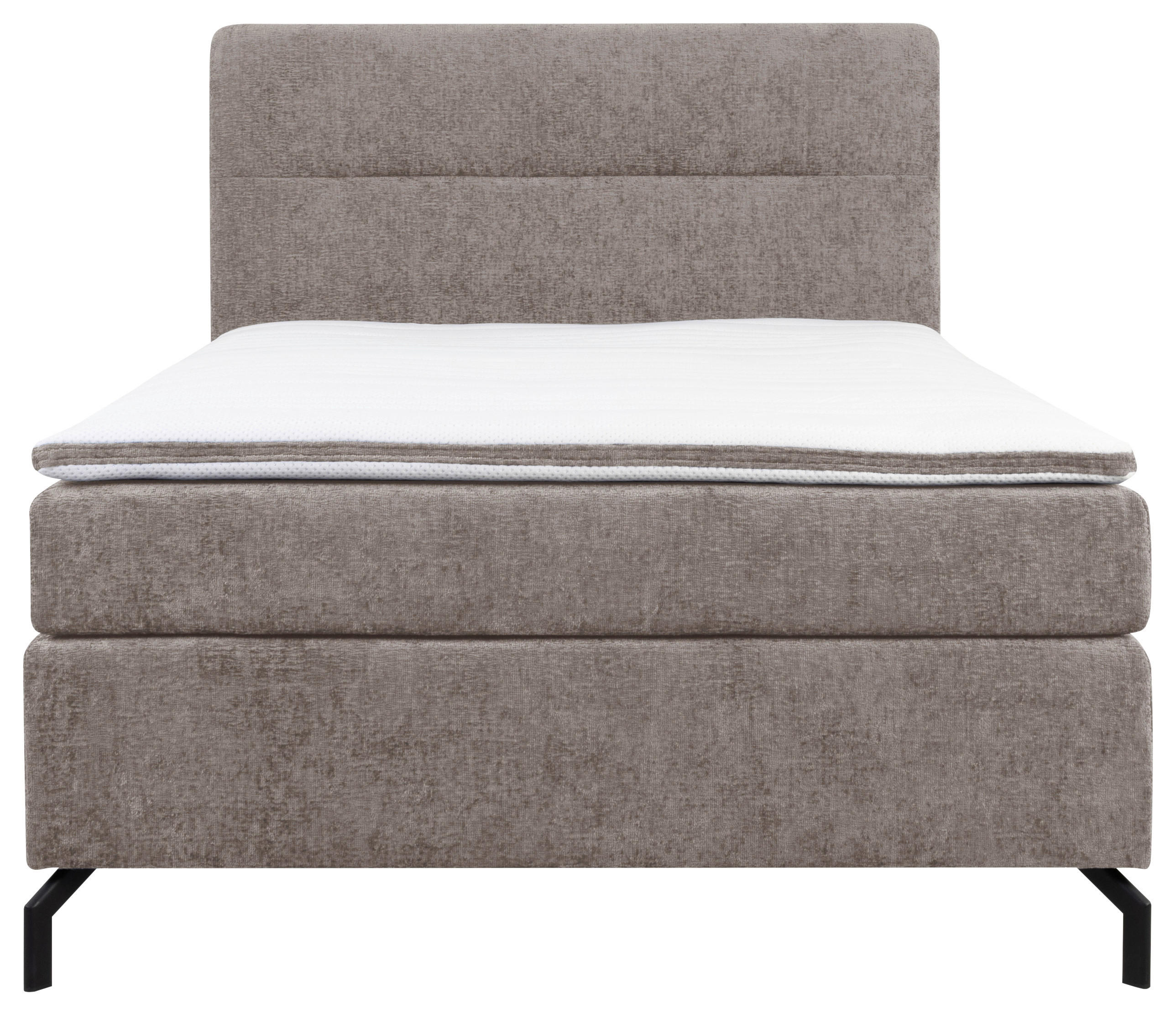 Thumbnail - Esposa Boxspringbett, Hellbraun, Textil, H3, Höhe ca. 17 cm, 140x200 cm, Stoffauswahl, Topper durchgehend, Matratze in v...