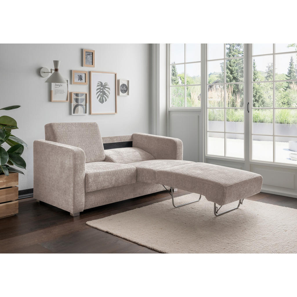 Thumbnail - Livetastic Schlafsofa, Beige, Textil, Uni, 2-Sitzer, Füllung: Schaumstoff, 159x88x87 cm, Made in EU, Stoffauswahl, Liege...