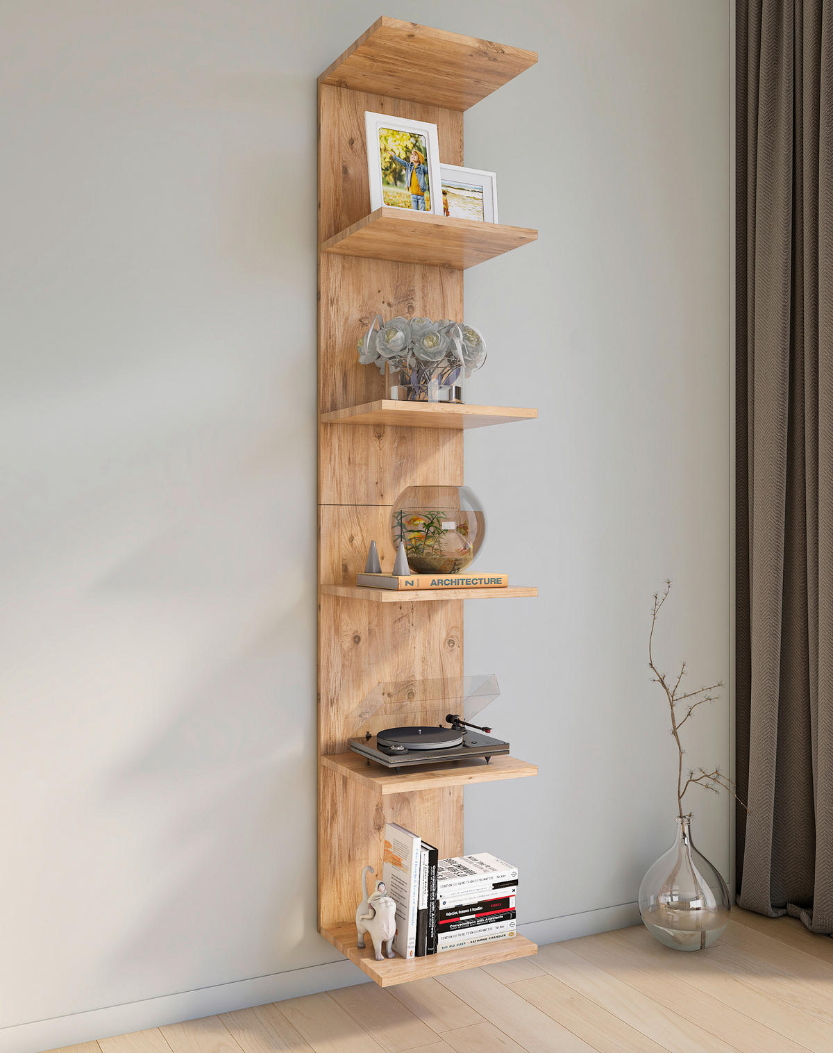 WANDREGAL Honigeiche  - Honigeiche, MODERN, Holzwerkstoff (35/180/30cm) - MID.YOU