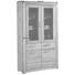 VITRINE Wildeiche furniert, massiv Eichefarben - Edelstahlfarben/Eichefarben, Basics, Glas/Holz (112,2/195/40cm) - Cantus