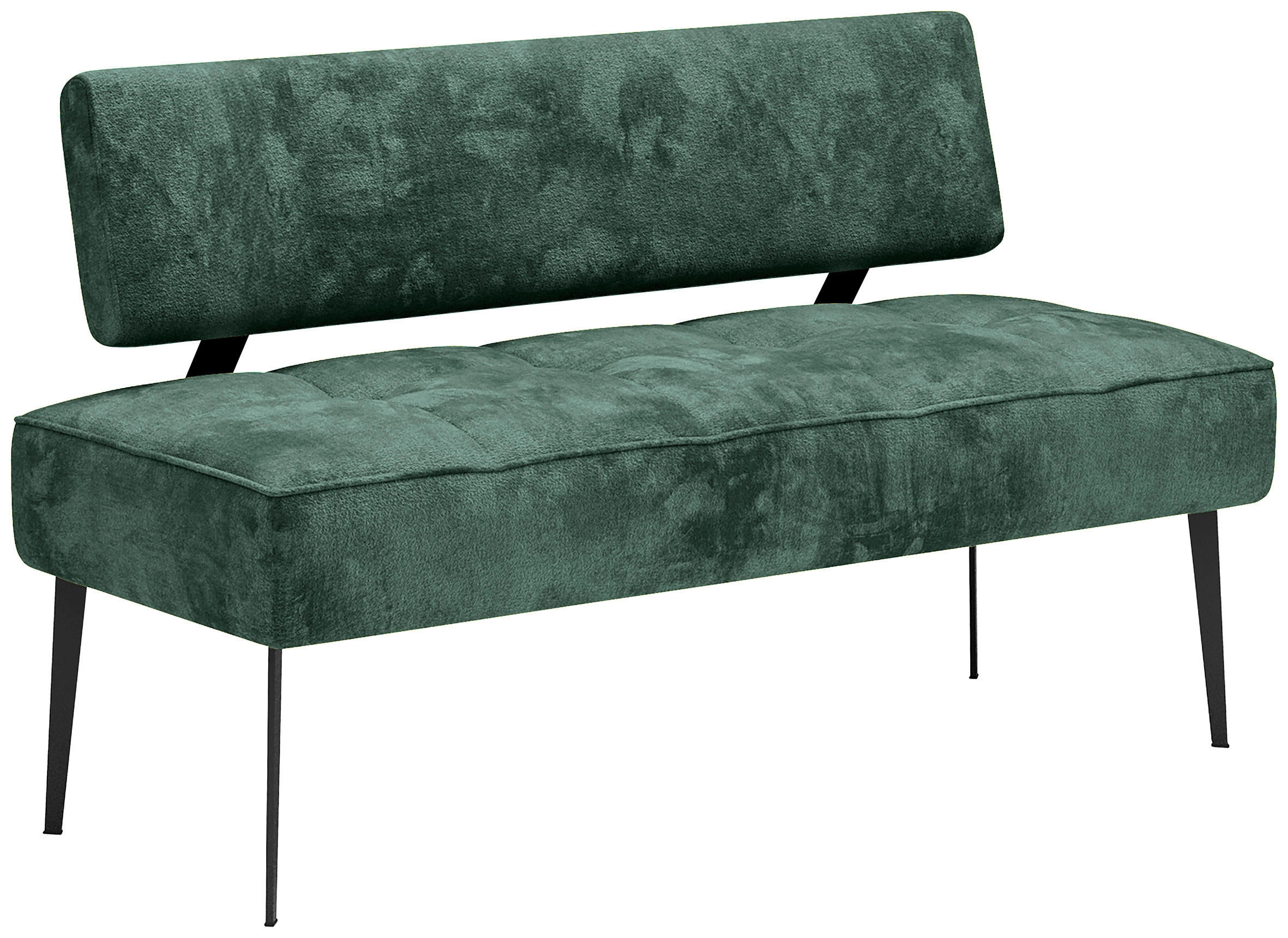 SITZBANK 162/90/65 cm Webstoff Dunkelgrün Metall  - Dunkelgrün/Schwarz, MODERN, Textil/Metall (162/90/65cm) - Welnova