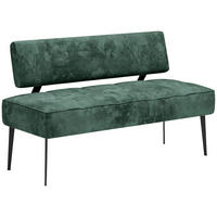 SITZBANK 162/90/65 cm Webstoff Dunkelgrün Metall  - Dunkelgrün/Schwarz, MODERN, Textil/Metall (162/90/65cm) - Welnova