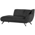 CHAISELONGUE in Samt Grau  - Schwarz/Grau, Design, Textil/Metall (190/90/95cm) - Carryhome