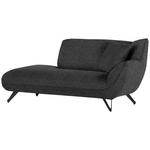 CHAISELONGUE in Samt Grau  - Schwarz/Grau, Design, Textil/Metall (190/90/95cm) - Carryhome