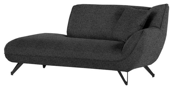 CHAISELONGUE in Samt Grau  - Schwarz/Grau, Design, Textil/Metall (190/90/95cm) - Carryhome