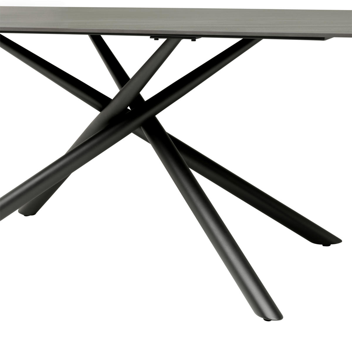 ESSTISCH rechteckig Dunkelgrau  - Dunkelgrau/Schwarz, MODERN, Stein/Metall (180/76/90cm) - MID.YOU