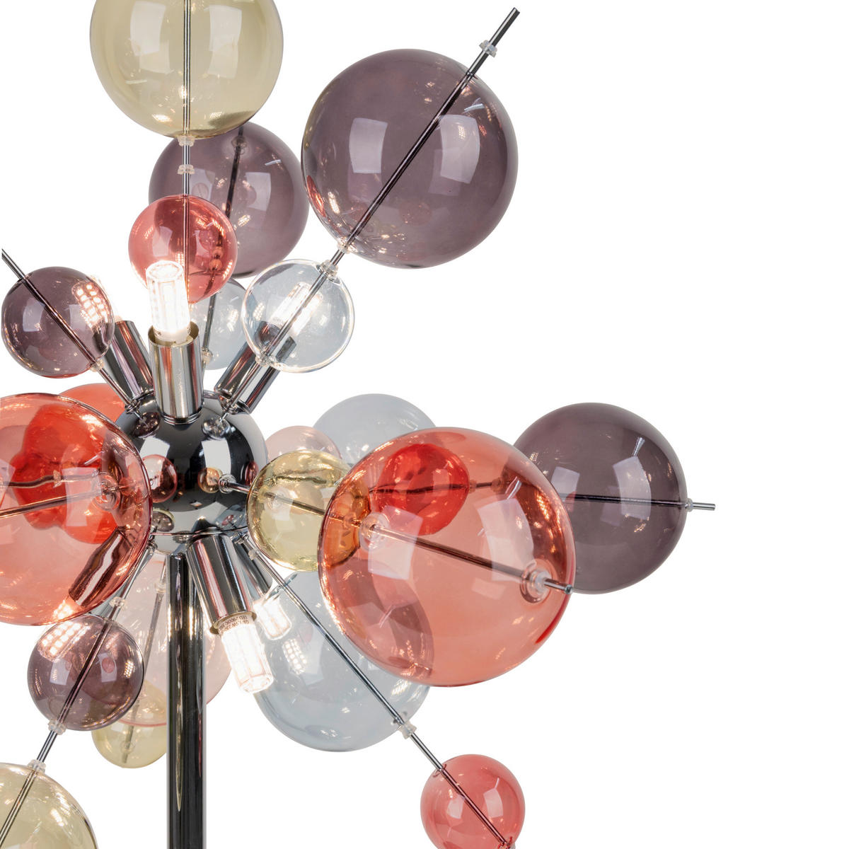 TISCHLEUCHTE 51/73 cm   - Chromfarben/Multicolor, Design, Glas/Metall (51/73cm) - Näve