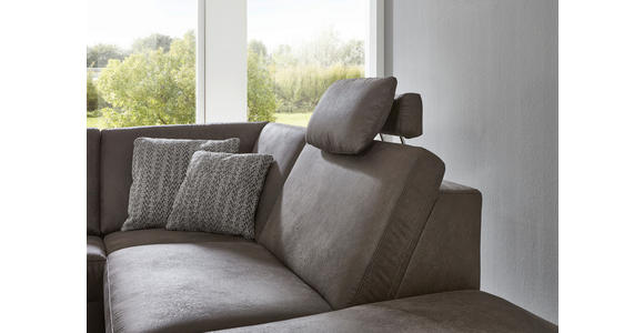 ECKSOFA Anthrazit Mikrofaser  - Anthrazit/Alufarben, Design, Textil/Metall (275/242cm) - Dieter Knoll