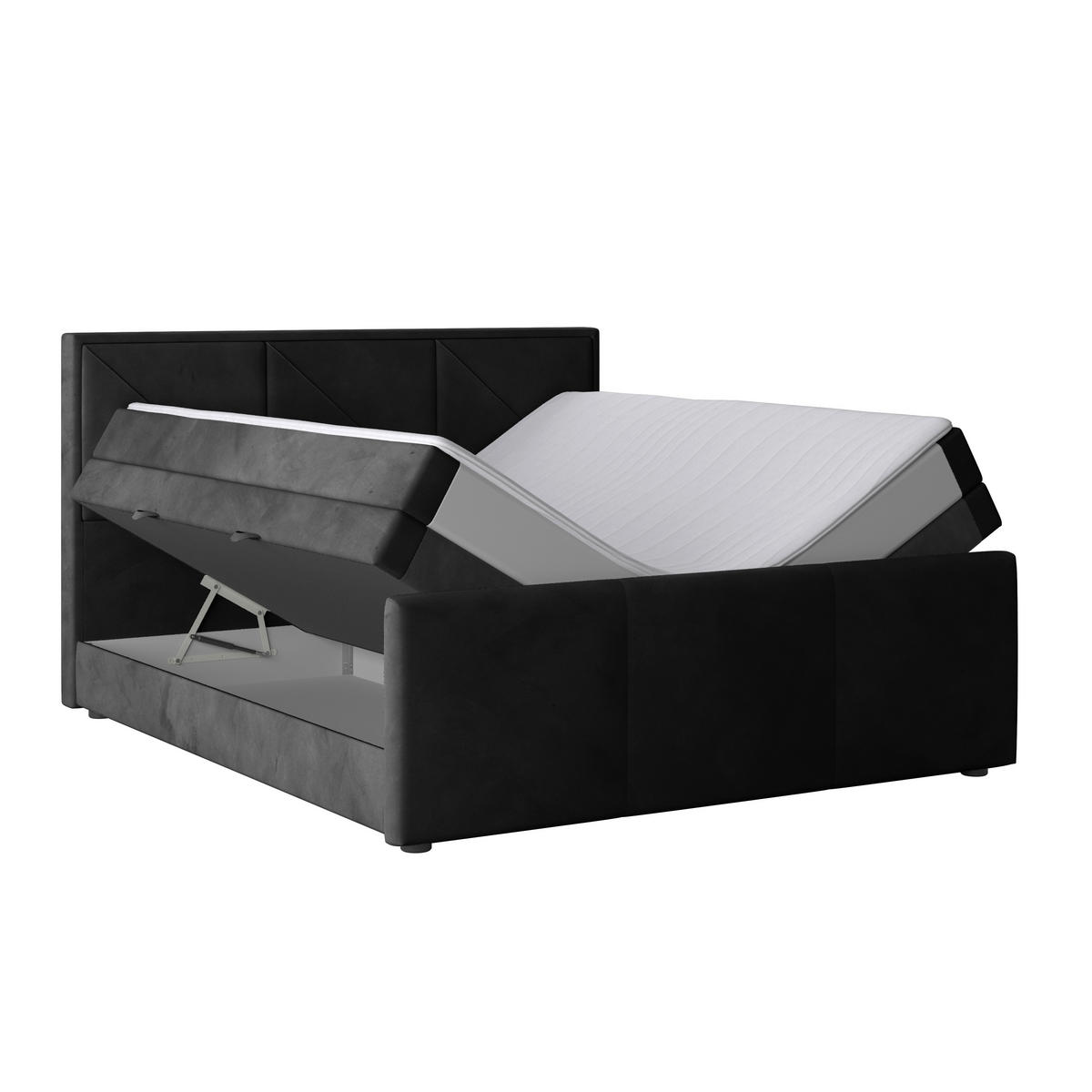 BOXSPRINGBETT 180/200 cm  in Schwarz  - Schwarz, MODERN, Karton/Holzwerkstoff (180/200cm) - MID.YOU