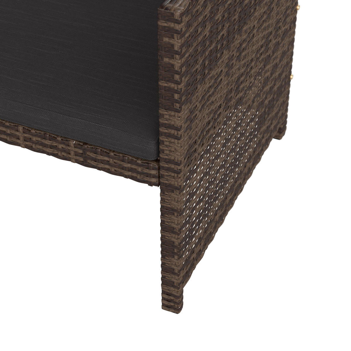 LOUNGEGARNITUR  120/179 cm  Stahl  - Dunkelgrau/Dunkelbraun, MODERN, Glas/Kunststoff (120/179cm) - Ambia Garden