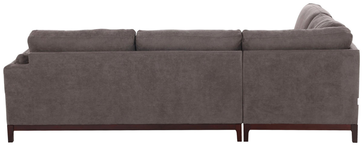 ECKSOFA Grau Webstoff  - Braun/Grau, Basics, Holz/Textil (210/278cm) - MID.YOU