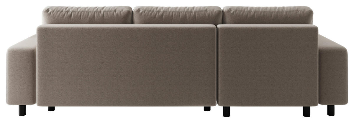 ECKSOFA Elfenbein Jacquard Zierkissen, Rückenkissen, Bettkasten, Schlaffunktion, Rücken echt, Liegefläche im Originalstoff  - Elfenbein/Schwarz, MODERN, Kunststoff/Textil (144/246cm) - Carryhome