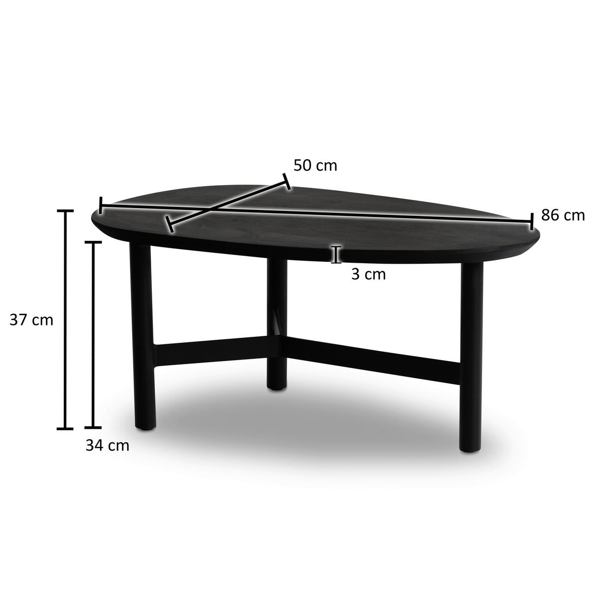 COUCHTISCH in   - Schwarz, Design (86/37/50cm) - MID.YOU