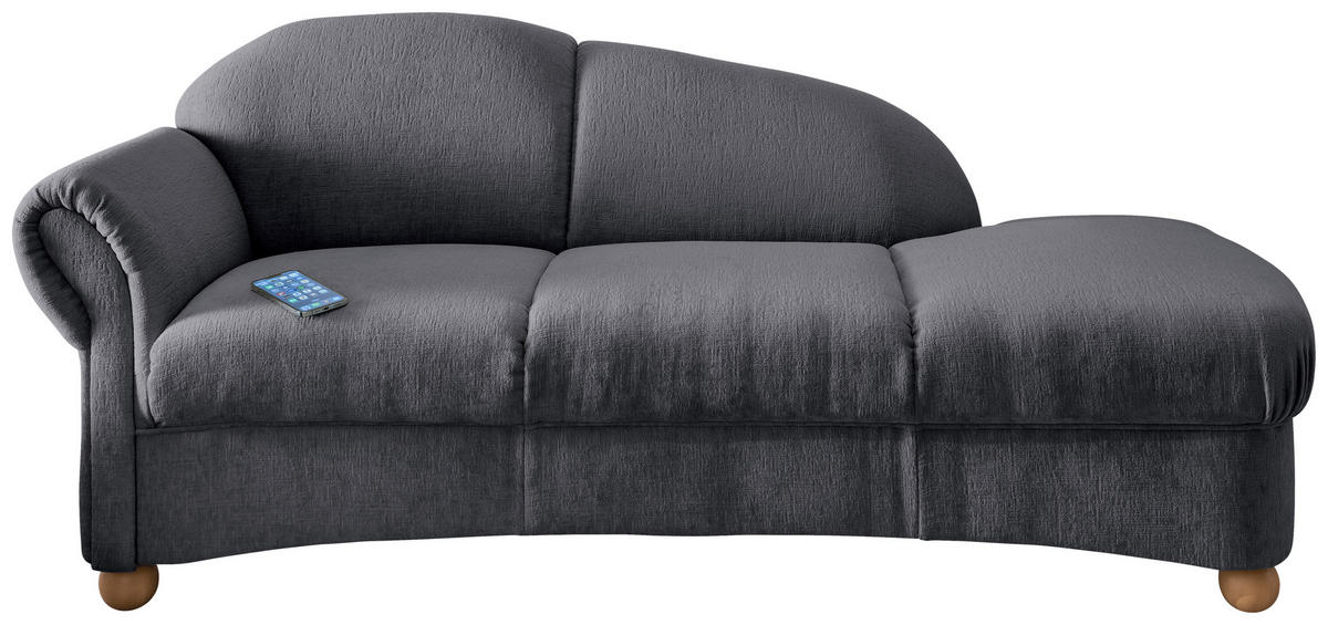 OTTOMANE Torello Mikrofaser Anthrazit  - Wildeiche/Anthrazit, KONVENTIONELL, Holz/Textil (86/84/190cm) - Livetastic