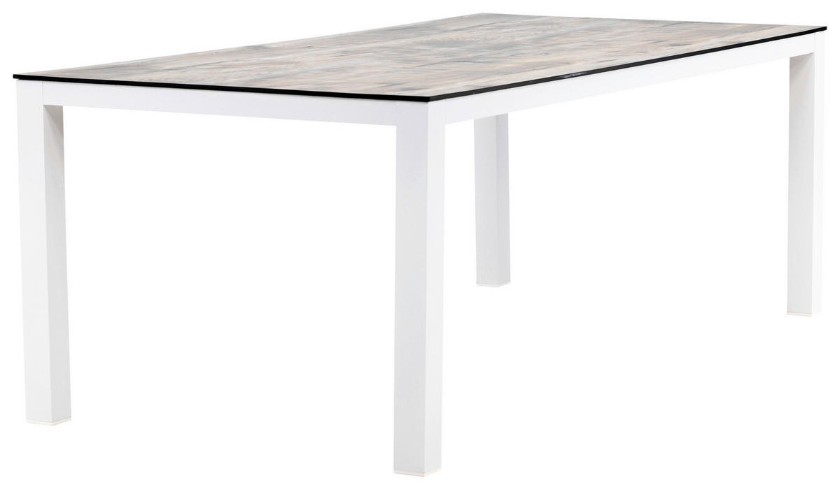 UTEBORD metall, plast rektangulär  - vit/grå, Klassisk, metall/plast (205/100/75cm) - Gardenson