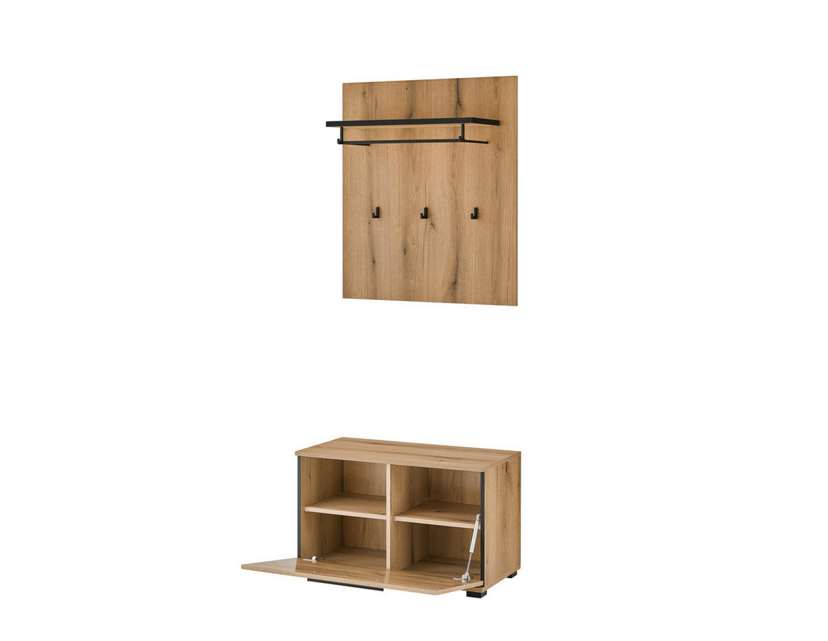 GARDEROBE 3-teilig  in 80/200/39 cm  - Eichefarben, MODERN, Holzwerkstoff (80/200/39cm) - MID.YOU