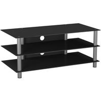 PHONOTISCH Metall, Glas Schwarz, Silberfarben  - Silberfarben/Schwarz, KONVENTIONELL, Glas/Metall (110/45/42cm) - MID.YOU