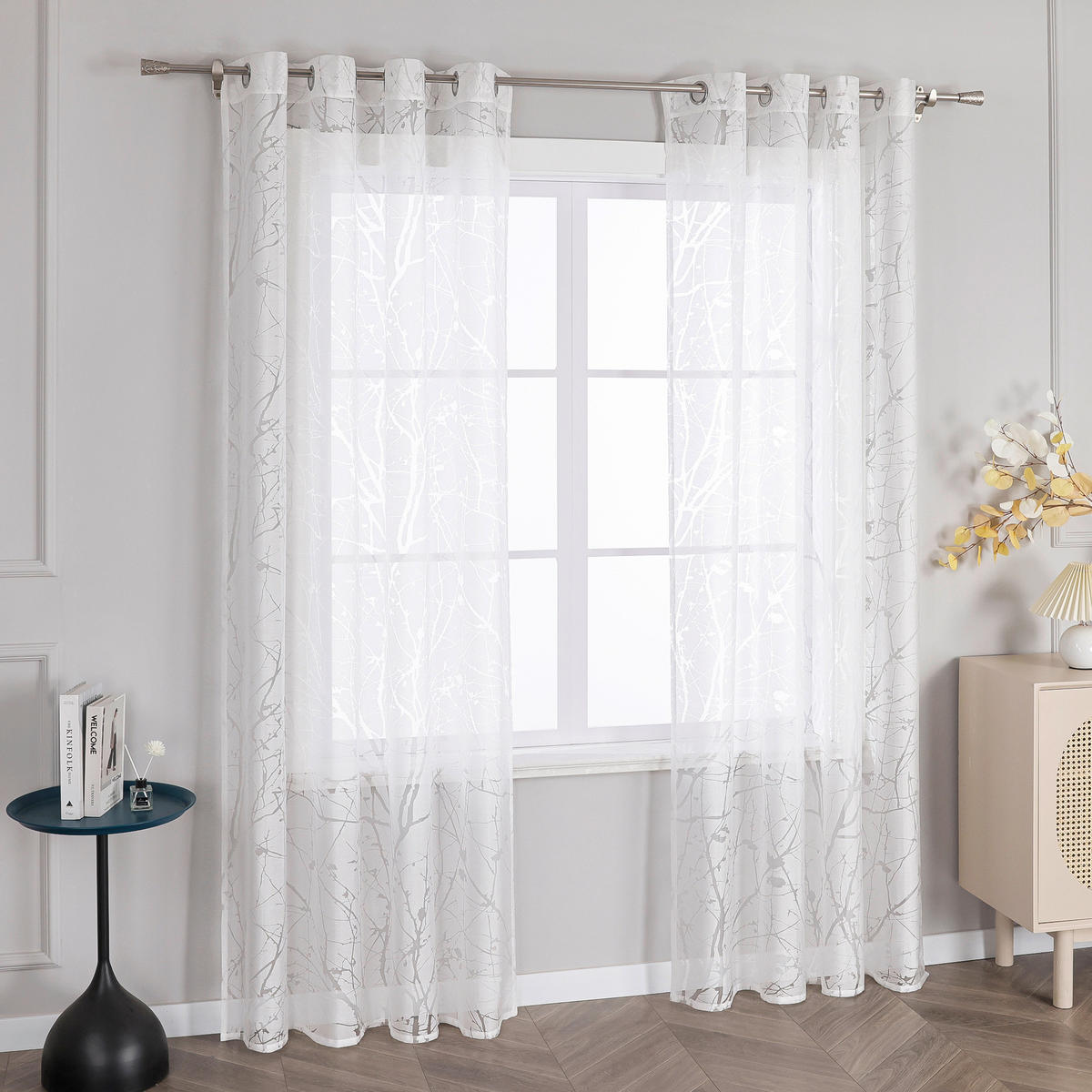 FERTIGVORHANG  transparent  140/225 cm   - Weiß Hochglanz, Basics, Textil (140/225cm)