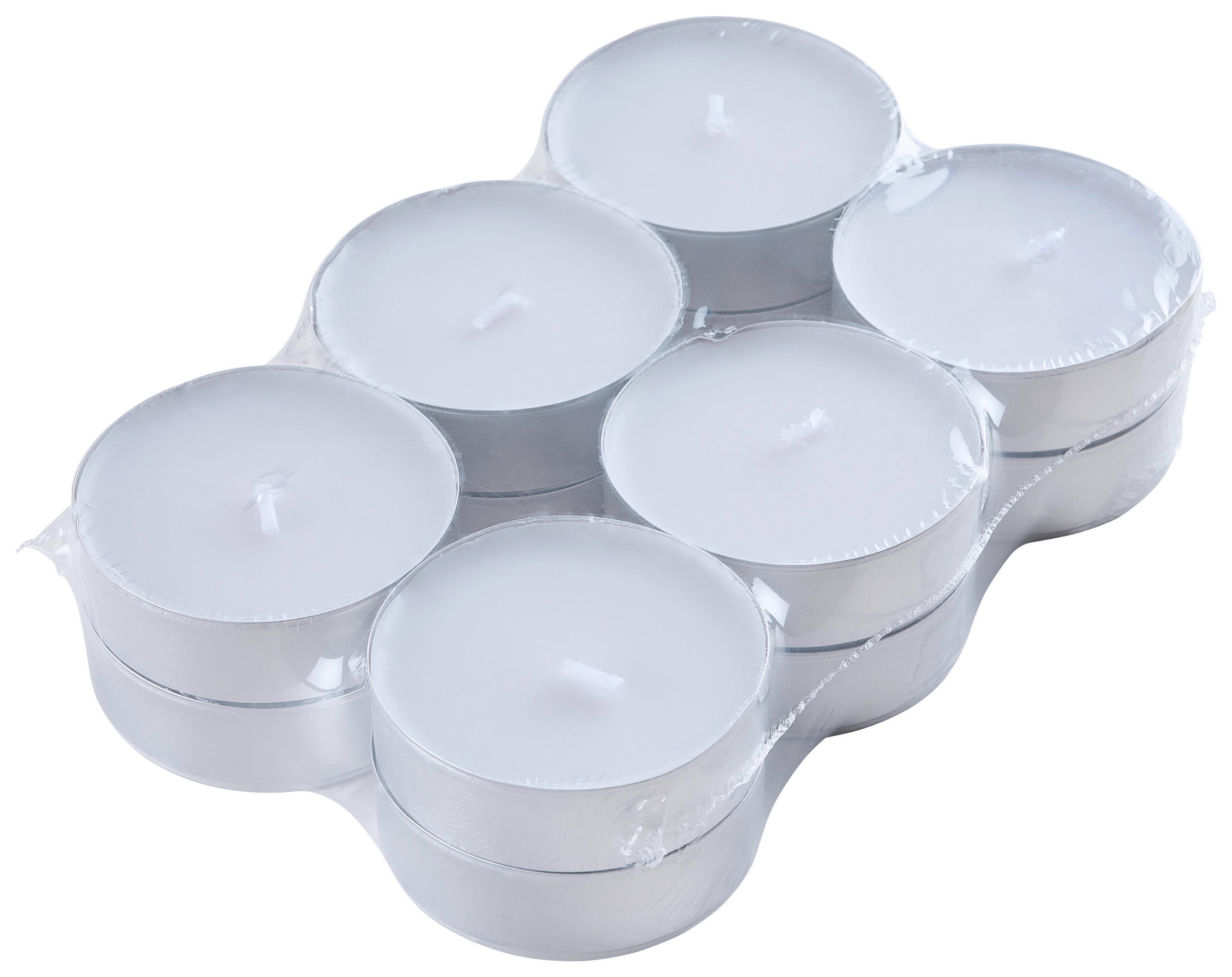 SET DE LUMÂNĂRI PASTILĂ 12 bucăți  - alb, Basics, materiale naturale/metal (5,7cm) - Ambia Home