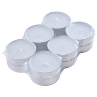 SADA ČAJOVÝCH SVIEČOK 12 kus 12 kus - biela, Basics, kov/prírodné materiály (5,7cm) - Ambia Home