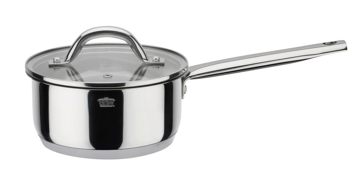 KOCHTOPFSET MERAN 4-teilig  - Klar/Edelstahlfarben, Basics, Glas/Metall - GSW