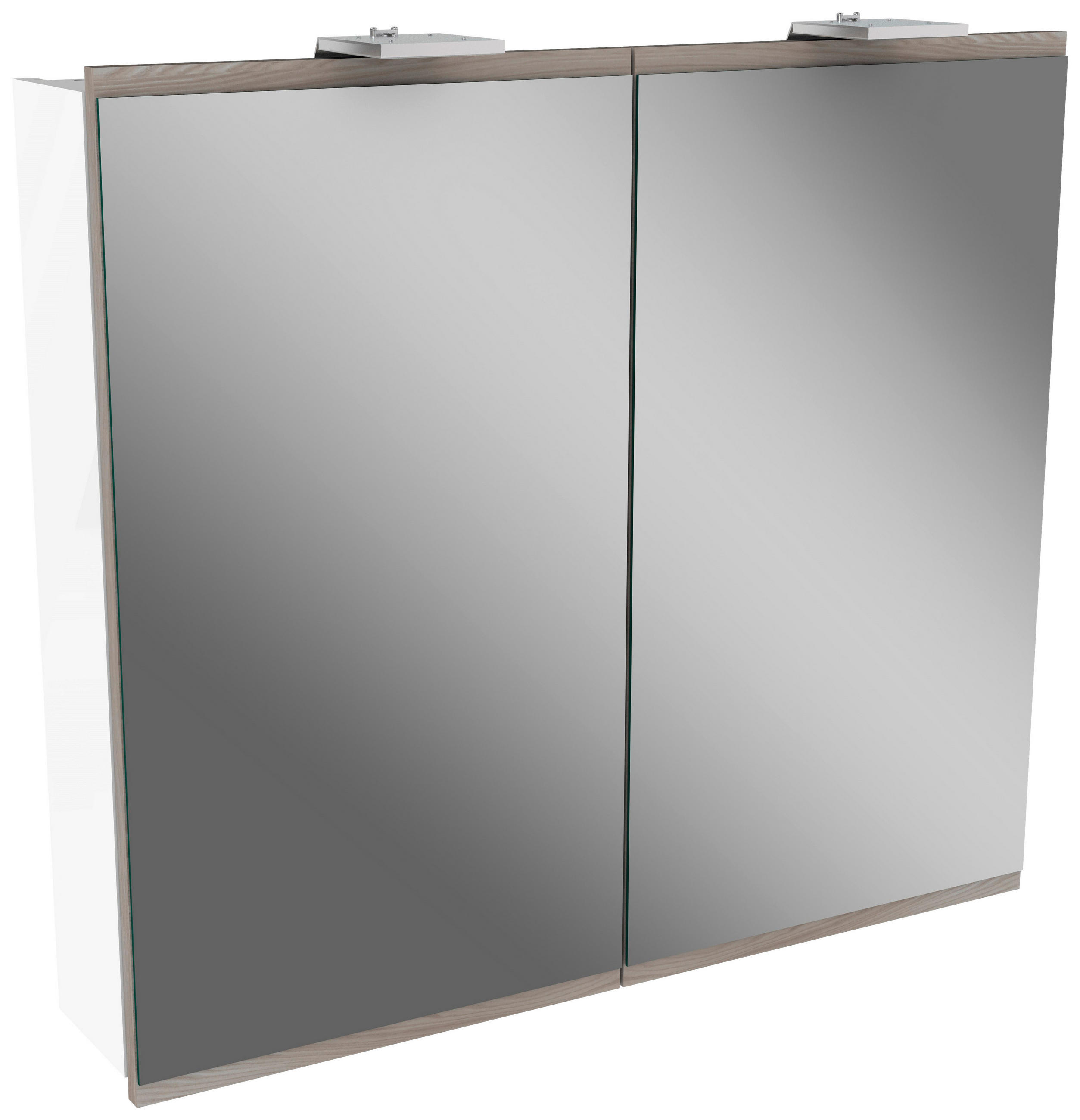 SPIEGELSCHRANK Weiß - Weiß, MODERN, Glas/Holzwerkstoff (80/73/15,5cm) - MID.YOU