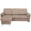 ECKSOFA in Flachgewebe Sandfarben  - Sandfarben/Chromfarben, Konventionell, Textil/Metall (163/250cm) - Beldomo System