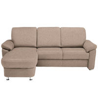ECKSOFA in Flachgewebe Sandfarben  - Sandfarben/Chromfarben, Konventionell, Textil/Metall (163/250cm) - Beldomo System