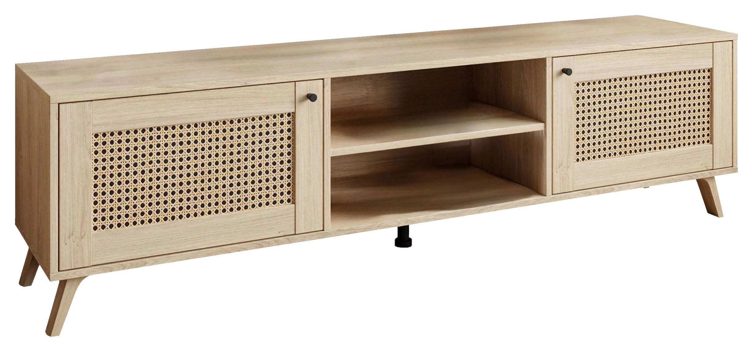 LOWBOARD  in 180/49/40 cm  - Eichefarben/Schwarz, Design, Holzwerkstoff/Kunststoff (180/49/40cm) - MID.YOU