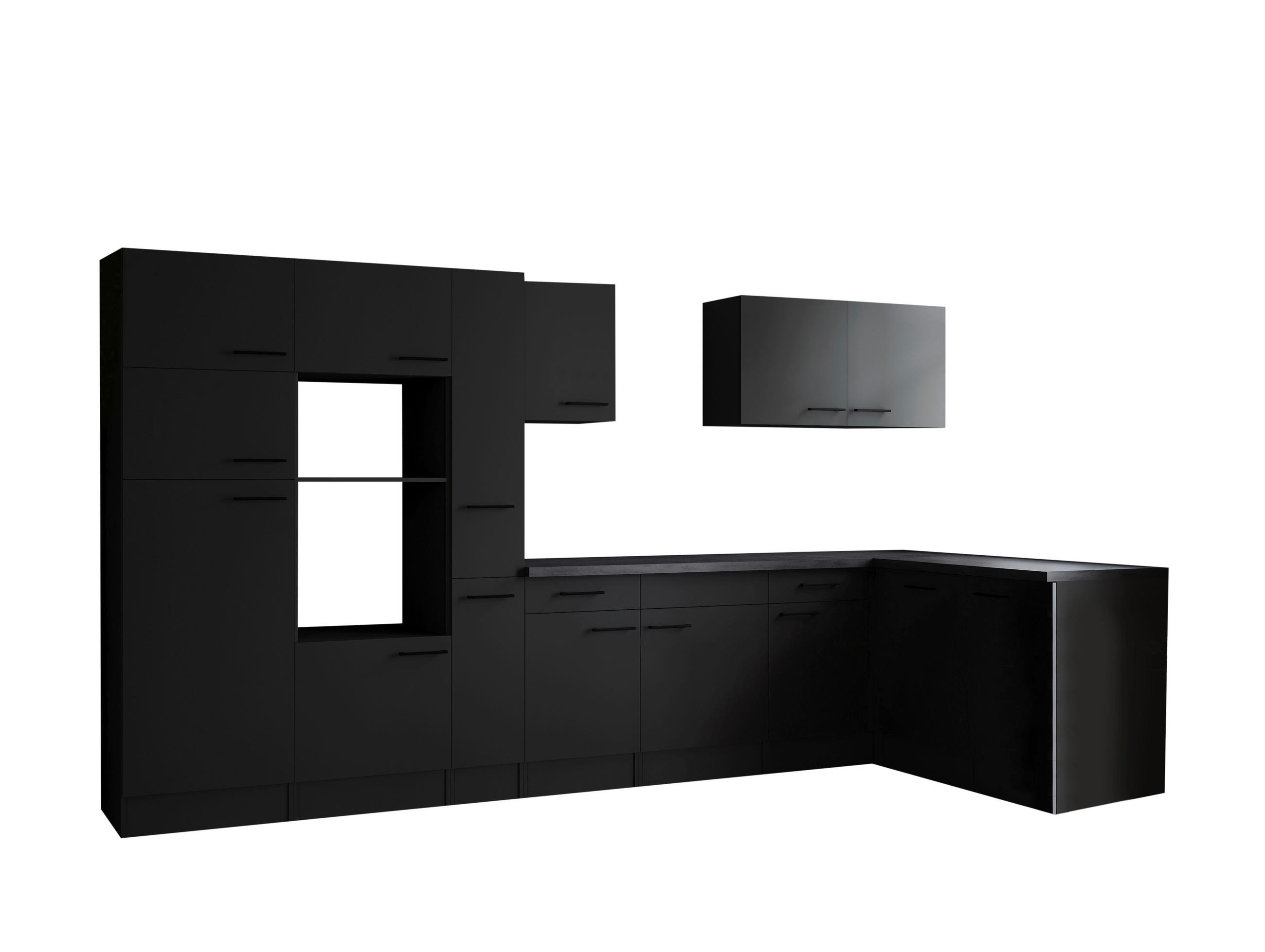 HÖRNKÖK 370/172 cm i mörkgrå - mörkgrå/svart, Design, metall/trämaterial (370/172cm) - Respekta