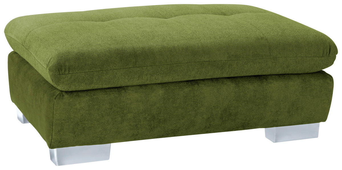 WOHNLANDSCHAFT in Mikrofaser Grün  - Chromfarben/Grün, Design, Kunststoff/Textil (204/350/211cm) - Xora