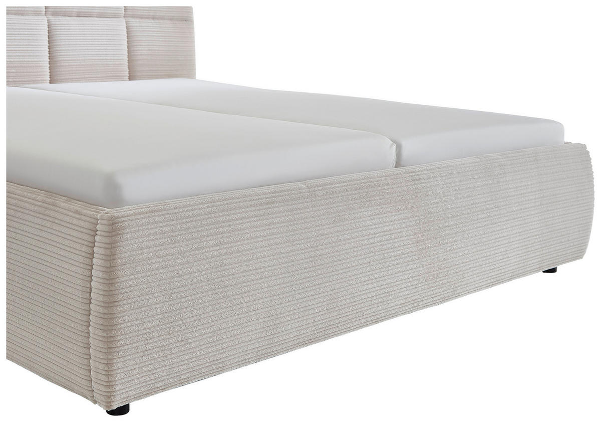 POLSTERBETT 180/200 cm  in Beige  - Beige/Schwarz, Design, Holz/Textil (180/200cm) - Xora