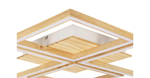 LED-DECKENLEUCHTE 75,5/75,5/5 cm   - Weiß, LIFESTYLE, Holz/Metall (75,5/75,5/5cm) - Novel
