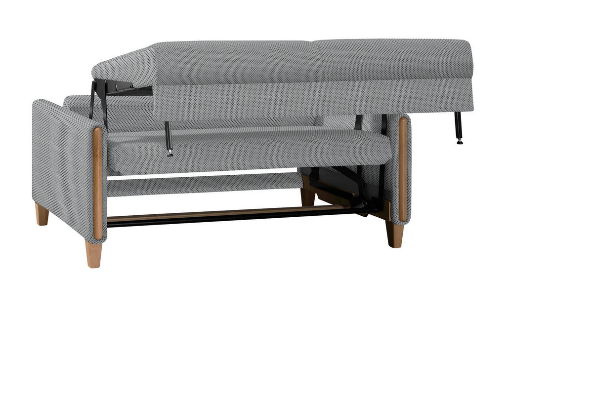SCHLAFSOFA in Webstoff Grau, Buchefarben  - Buchefarben/Grau, Design, Holz/Textil (174/88/104cm) - Niels Andersson