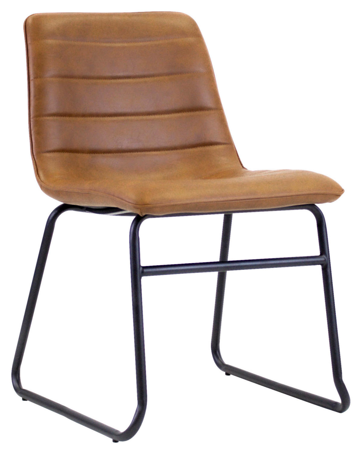 STUHL - Cognac/Schwarz, KONVENTIONELL, Kunststoff/Textil (48/77/56cm) - MID.YOU
