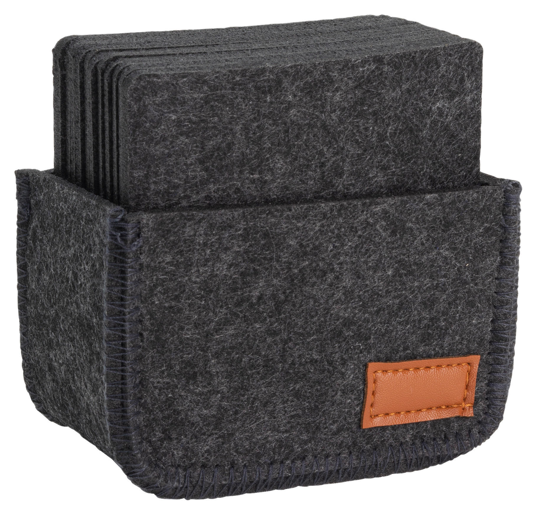 UNTERSETZERSET Textil Filz Anthrazit  - Anthrazit, Basics, Textil (11,5/7/11,2cm) - Justinus