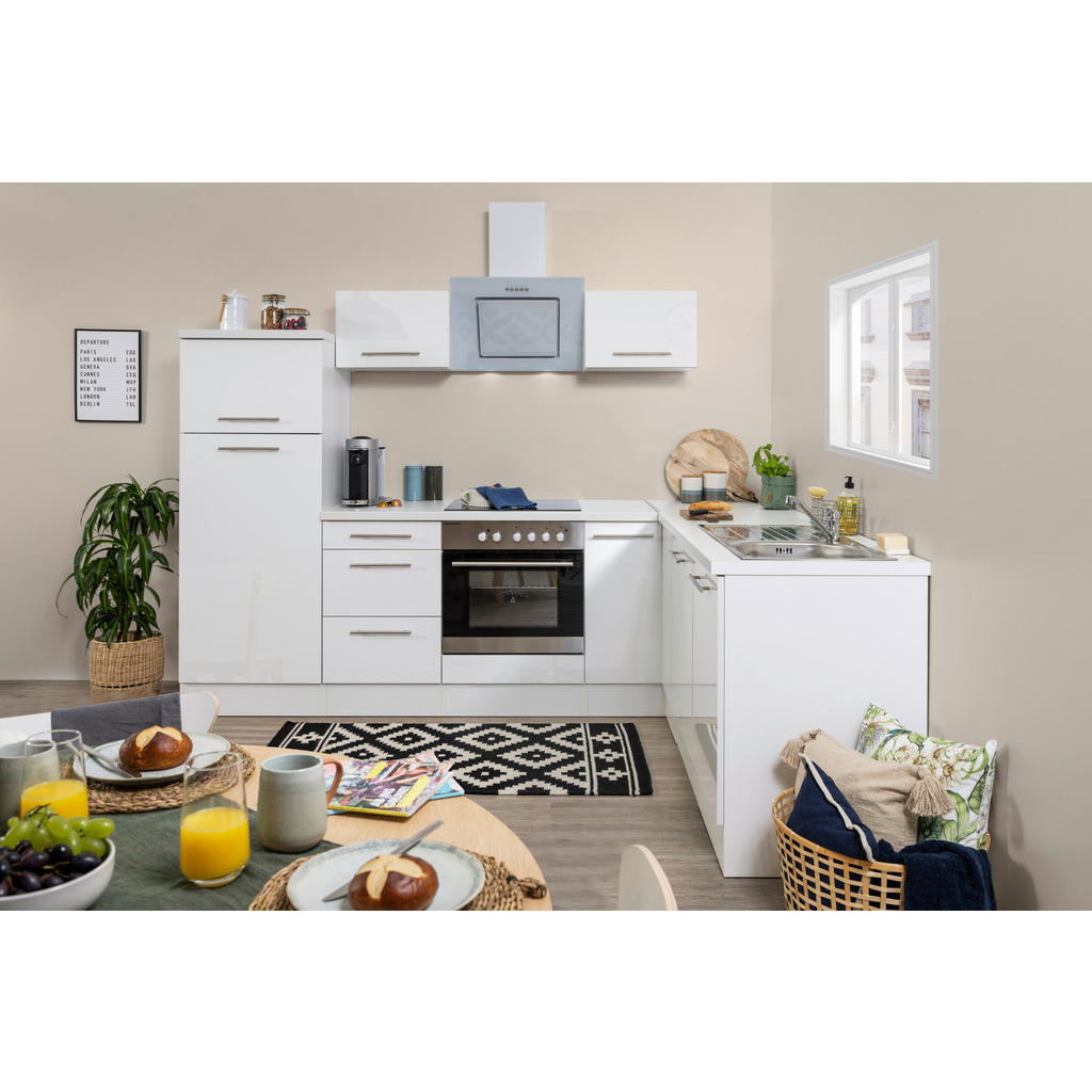 Eckküche mit Geräten B: 260x200 cm Weiß